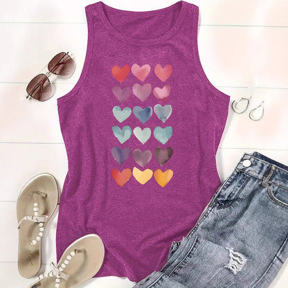Ladies Heart Print Vest