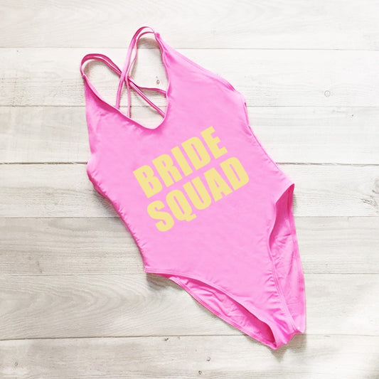Swimsuit One Piece Bride Squad - various colours