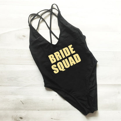 Swimsuit One Piece Bride Squad - various colours