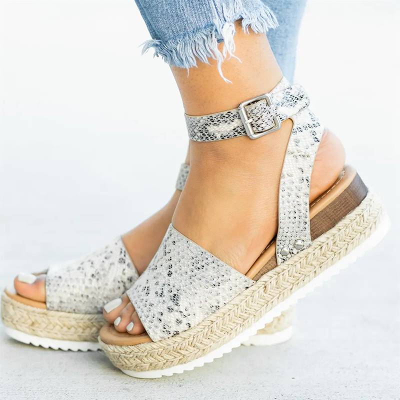 Women's Leopard Print Wedge Sandal