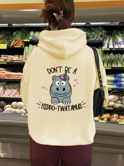 Women's Slogan Hoodie - Hippo****mas