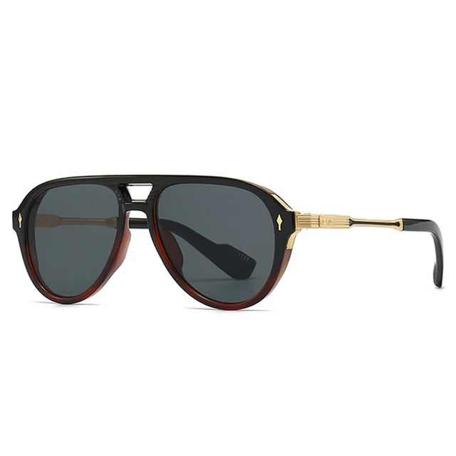 Men's Retro Double Bridge Pilot Sunglasses