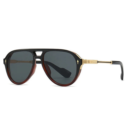 Men's Retro Double Bridge Pilot Sunglasses