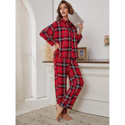 Women's Pyjama Set - Red Check