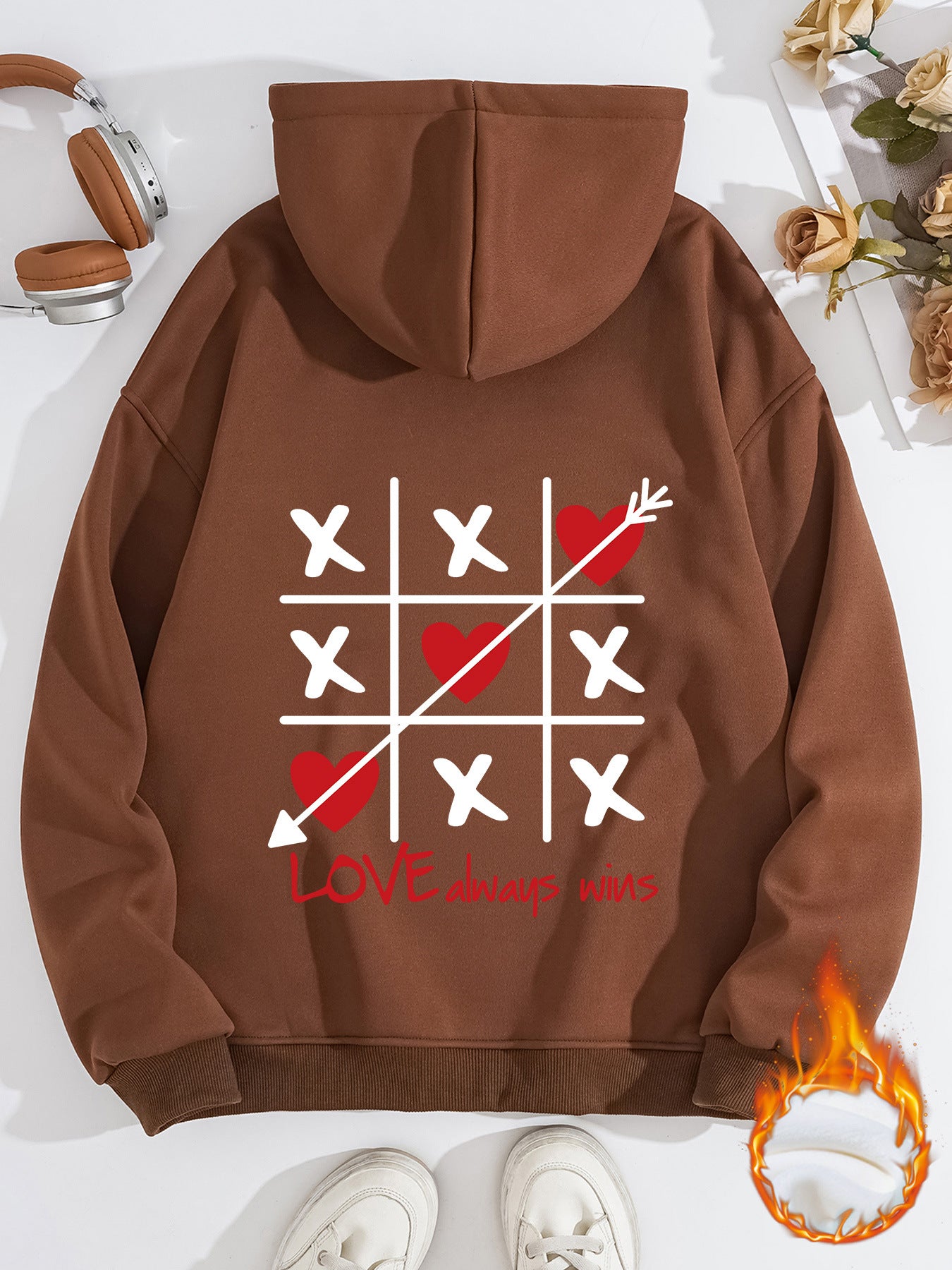 Valentines Inspired Hoodie - Hearts and Kisses