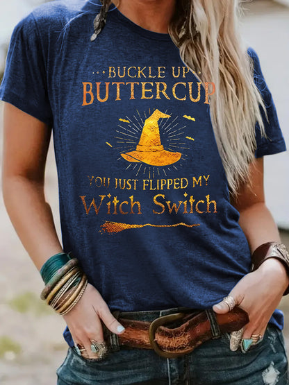 Slogan Halloween T Shirt - Buckle Up