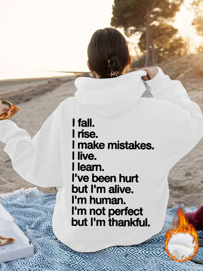 Hoodie - Not Perfect But Thankful - Various Colours