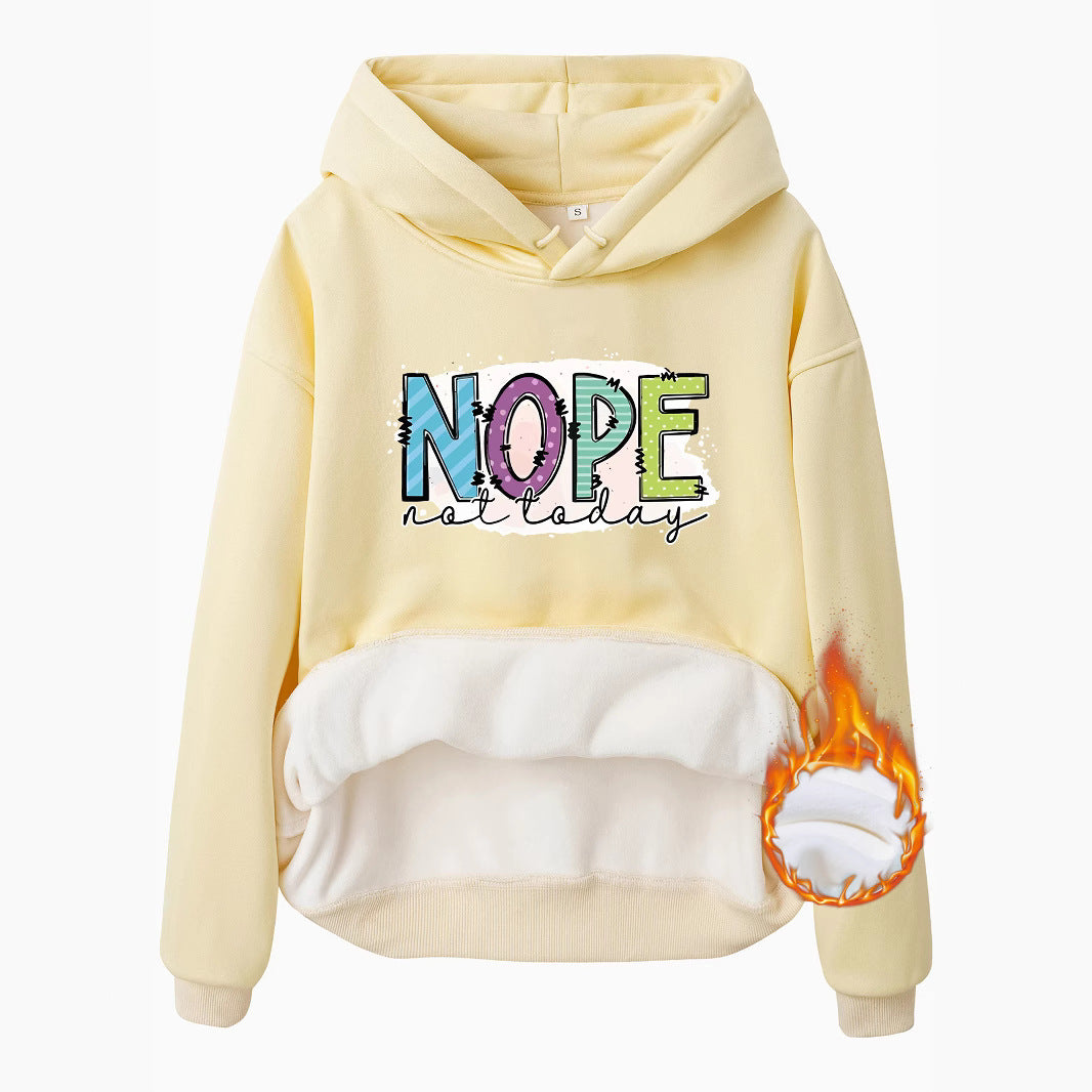 Women's Slogan Hoodie - Nope Not Today