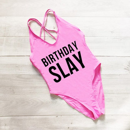 BIRTHDAY SLAY Swimsuit - various colours