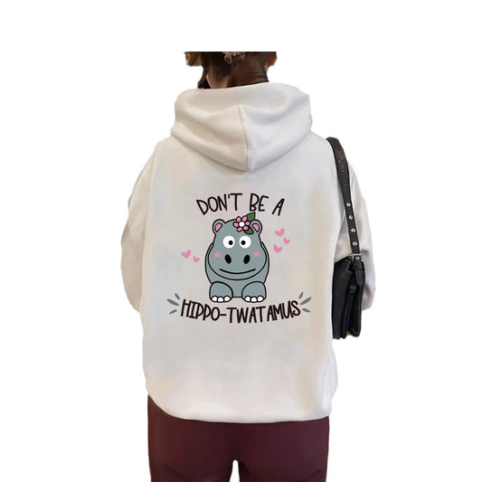 Women's Slogan Hoodie - Hippo****mas