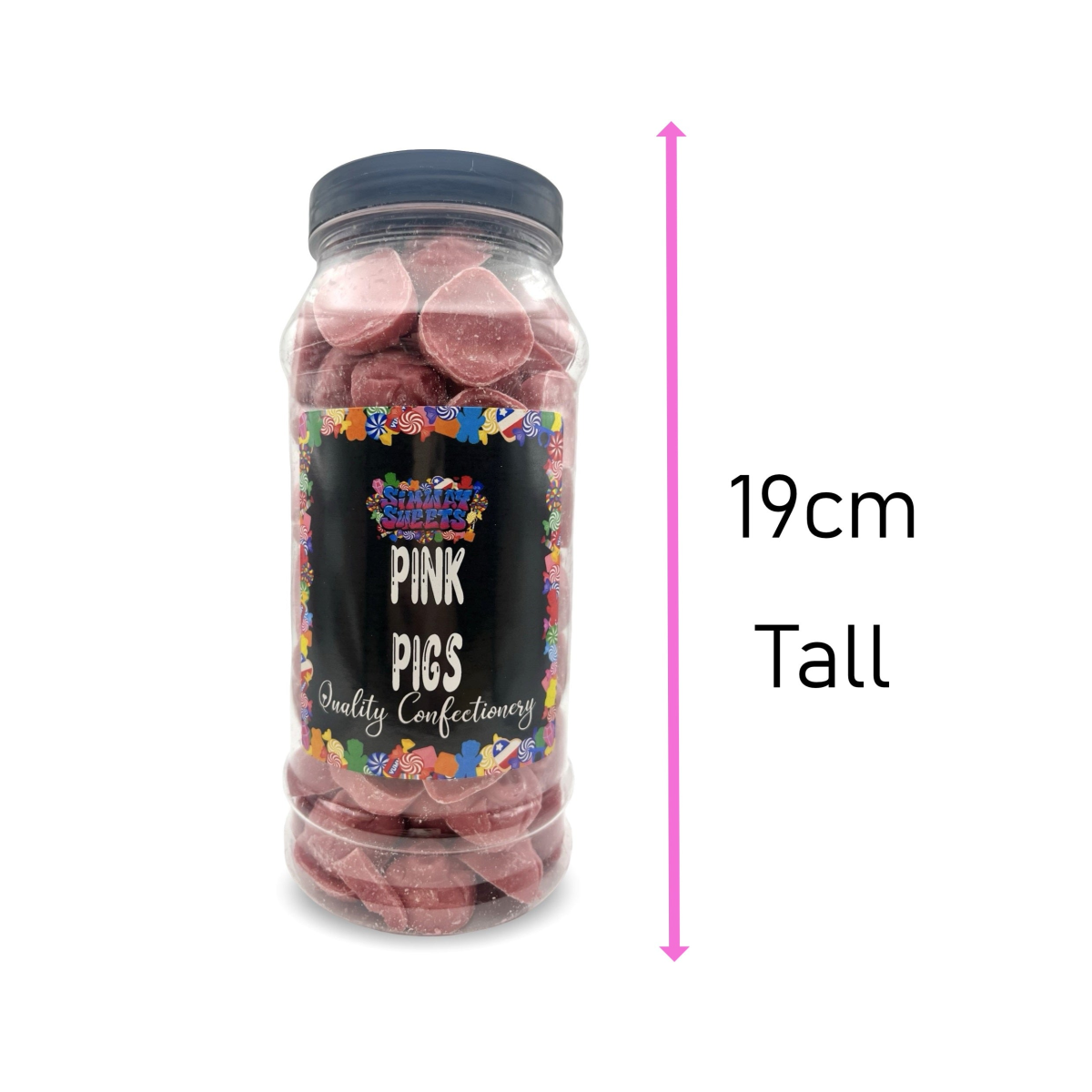 Pink Porky Pigs Chocolate Retro Sweets Gift Jar - 700g