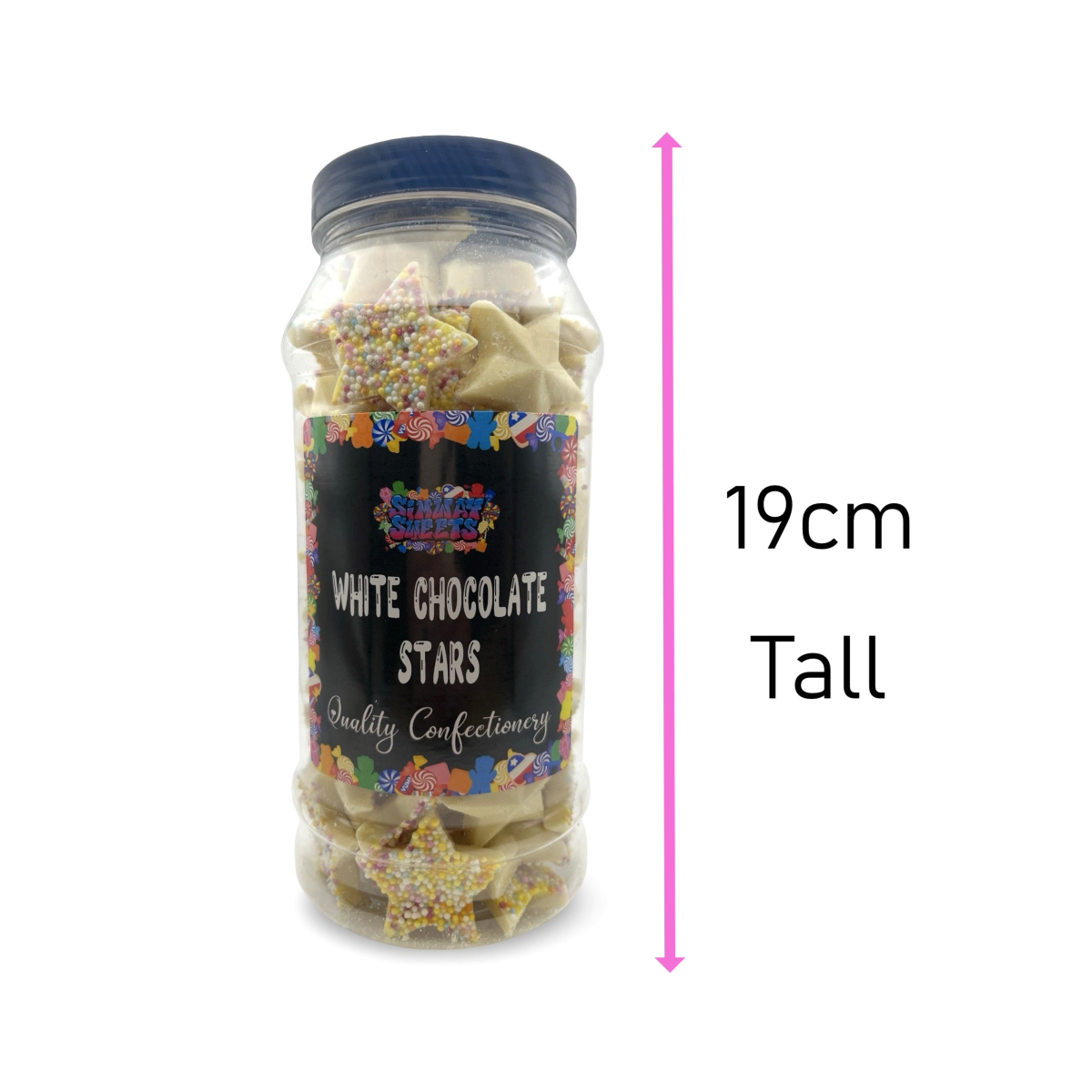 White Chocolate Jazzies Stars Retro Sweets Gift Jar - 545g