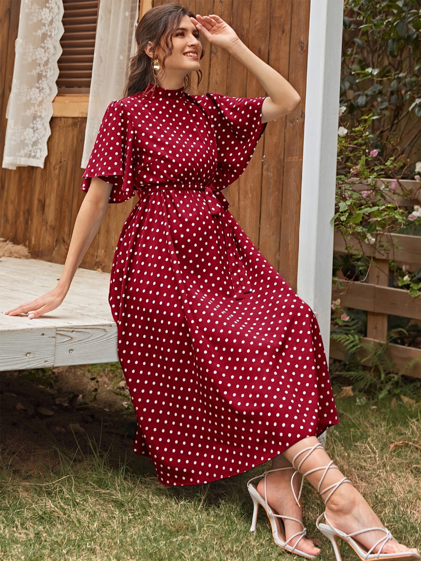 Ladies Polka Dot Maternity Dress  - Mum To Be - Pregnancy