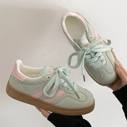 Contrast Round Toe Trainers