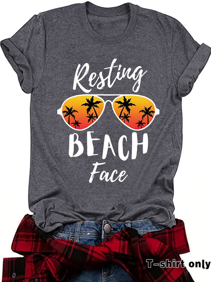 Slogan T Shirt - Resting Beach Face