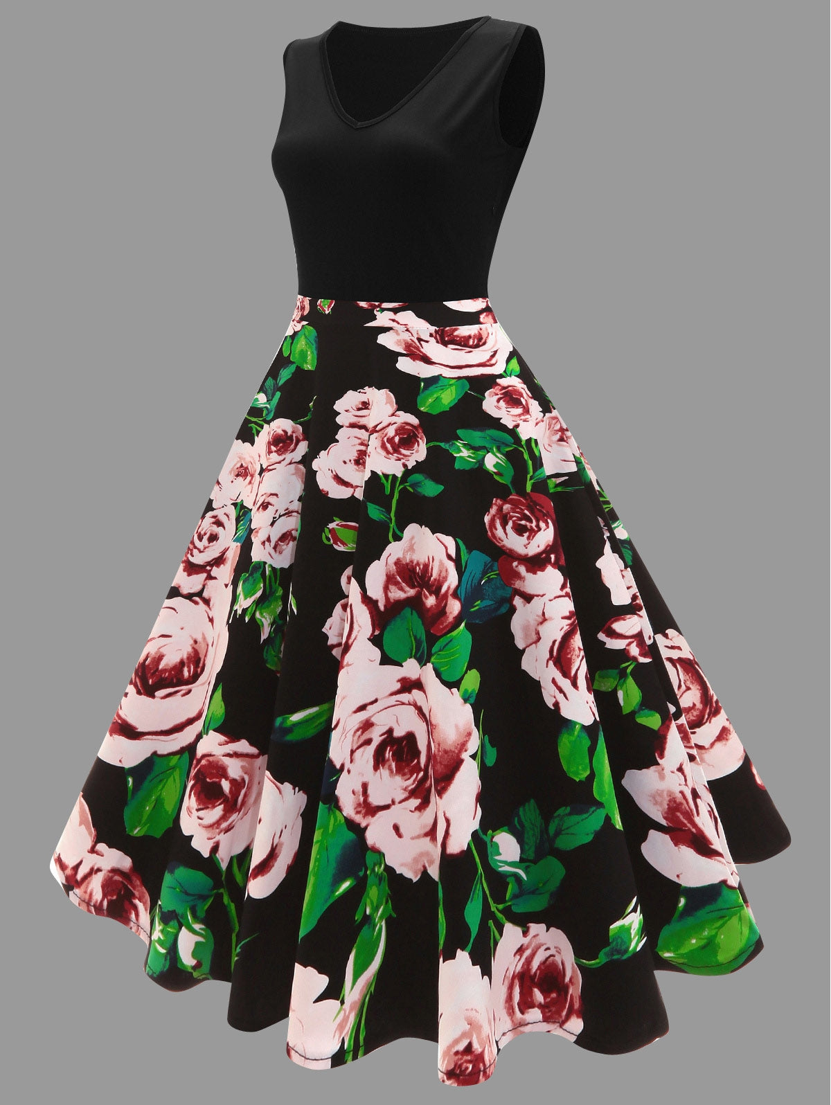 Women's Dress Floral Print A-Line Flared Skirt - Plus Size - Various Colours