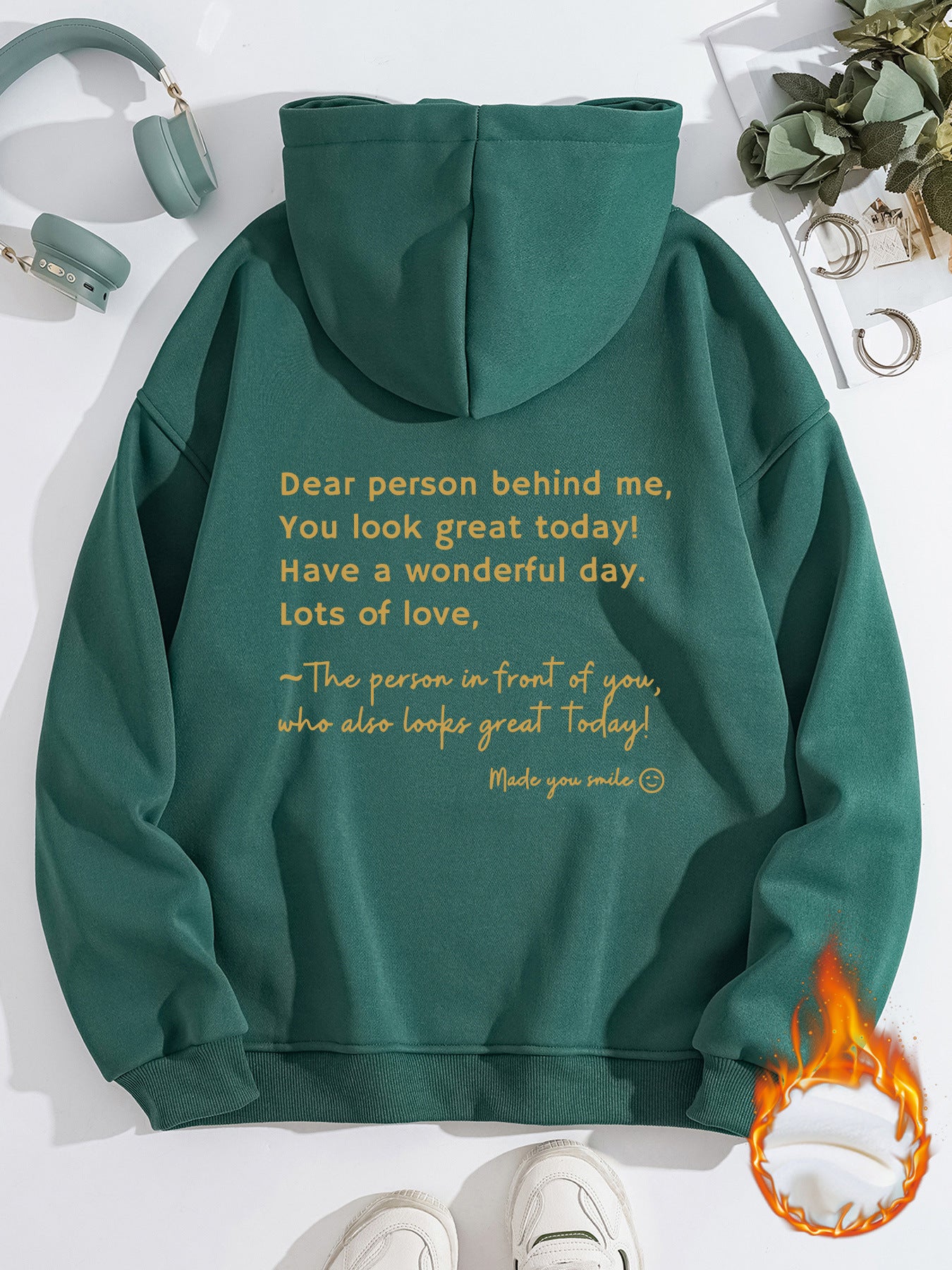 Fleece Lined Hoodie - Made You Smile