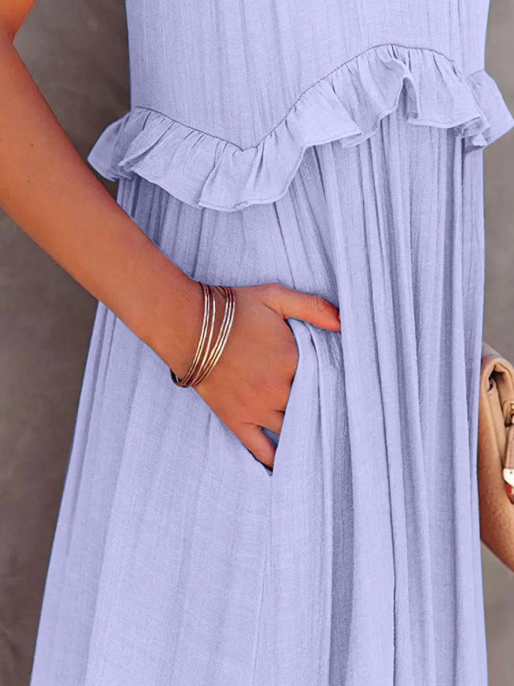 Women's Ruffled Tiered Maxi Dress - various colours