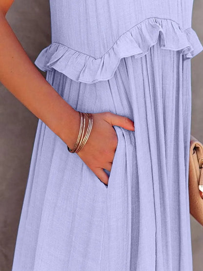 Women's Ruffled Tiered Maxi Dress - various colours