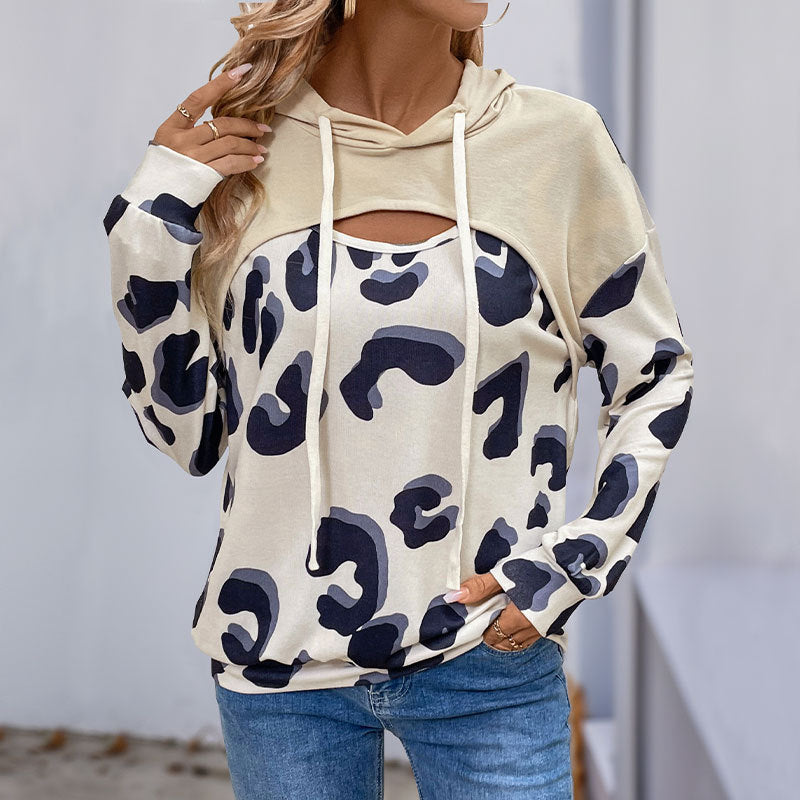 Leopard Print Hoodie Sweatshirt