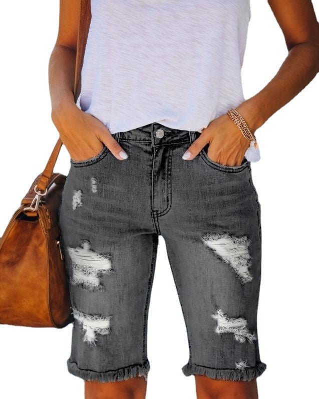 Women's Denim Ripped Shorts