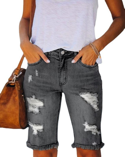 Women's Denim Ripped Shorts