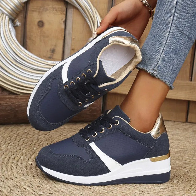 Lace Up Wedge Trainers