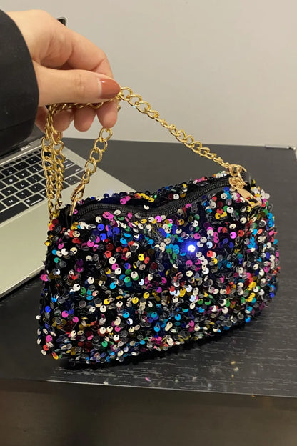 Sequin Removable Strap Shoulder Bag - various colours