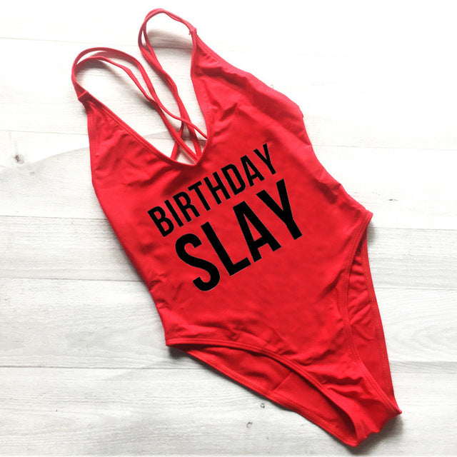 BIRTHDAY SLAY Swimsuit - various colours