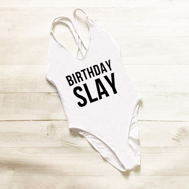 BIRTHDAY SLAY Swimsuit - various colours