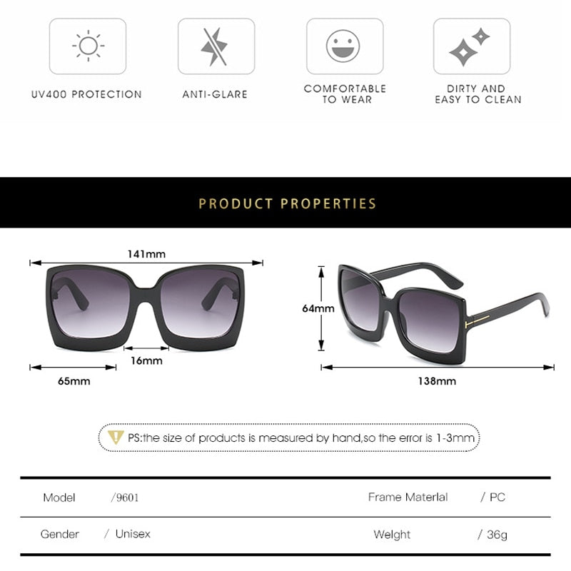 Ladies Oversized Sunglasses - UV400 - various colours