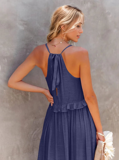 Women's Ruffled Tiered Maxi Dress - various colours