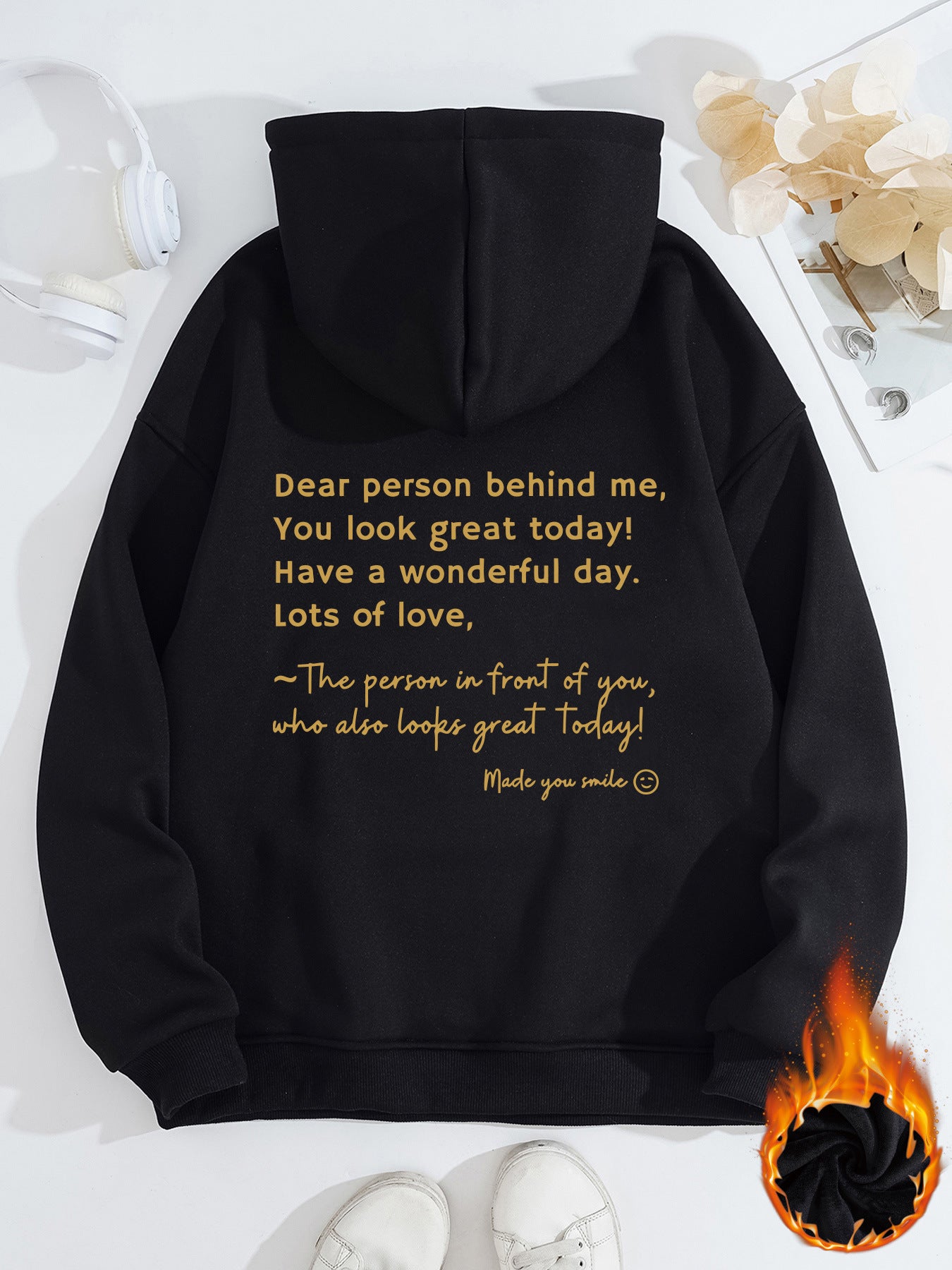 Fleece Lined Hoodie - Made You Smile