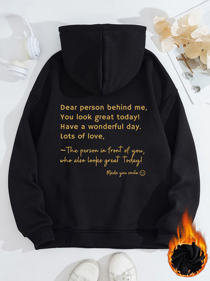Fleece Lined Hoodie - Made You Smile
