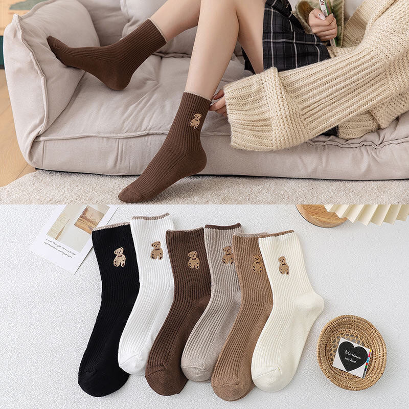 Socks - 6 Pack - Bear Motif