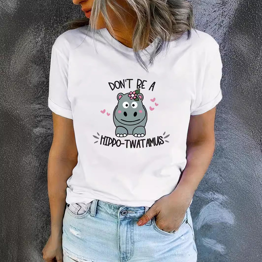 Slogan T-Shirt - Hippo-T**tamus - Various Colours