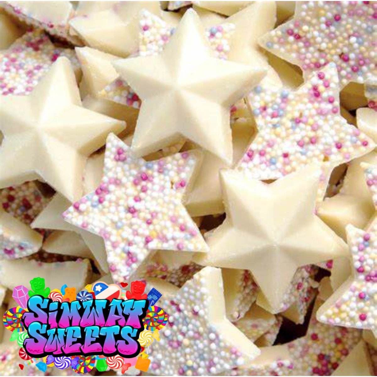 White Chocolate Jazzies Stars Retro Sweets Gift Jar - 545g