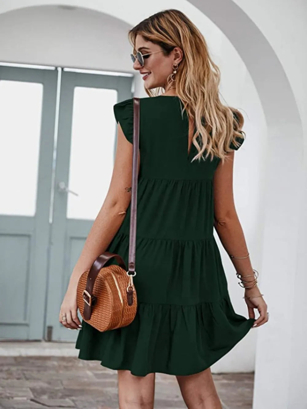 Women's Cap Sleeve Mini Dress