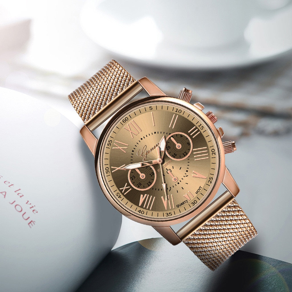 Ladies Quartz Wrist Watch - Leather Band
