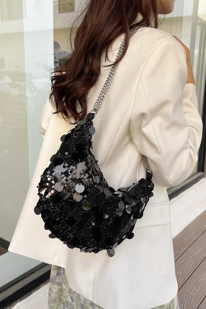 Sequin Chain Crossbody Bag - various colours