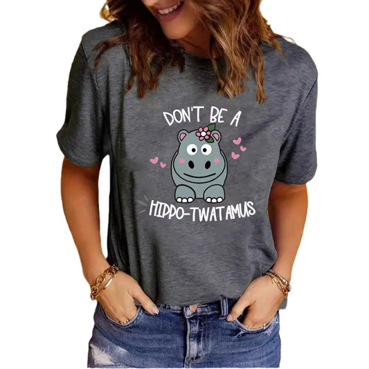 Slogan T-Shirt - Hippo-T**tamus - Various Colours