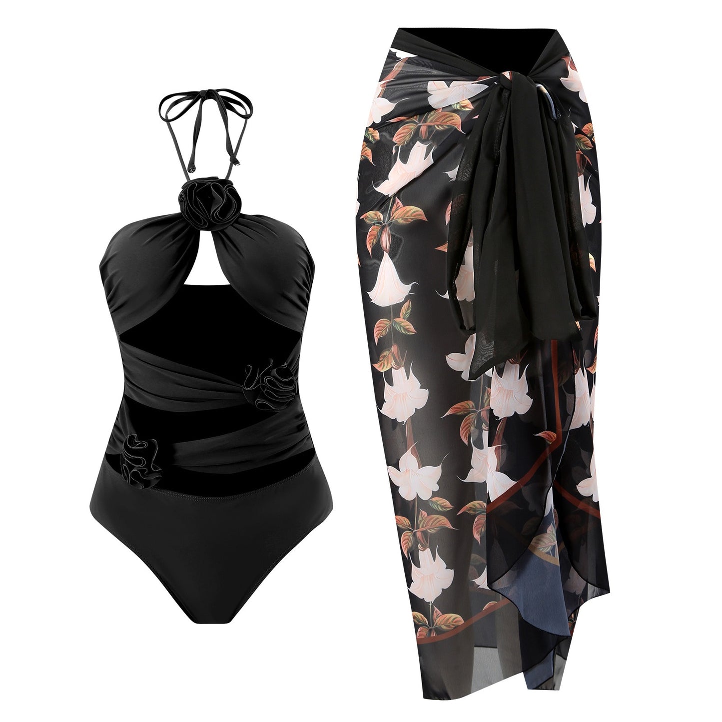 Swimsuit One Piece with matching Cover Up Skirt