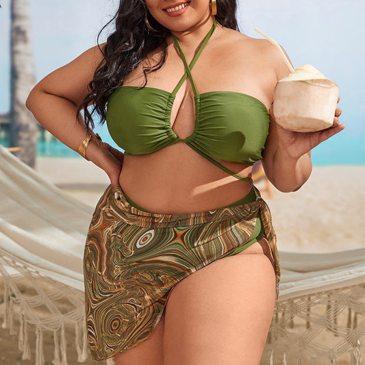 Bikini Two Piece Set with matching Cover Up Skirt