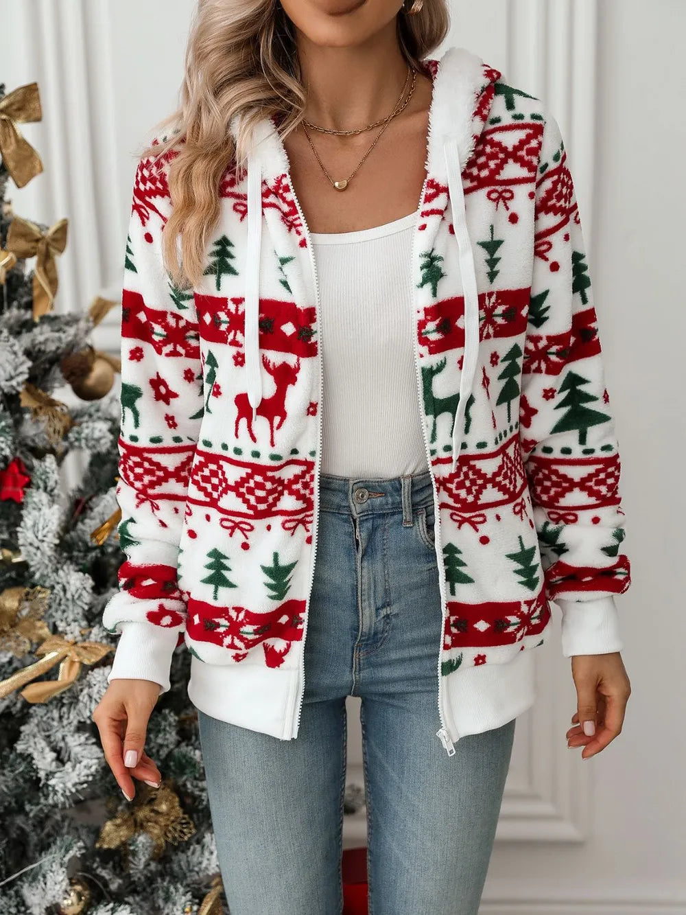 Women's Christmas Hooded Jacket