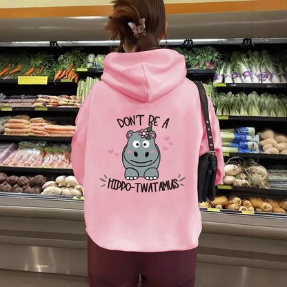 Women's Slogan Hoodie - Hippo****mas