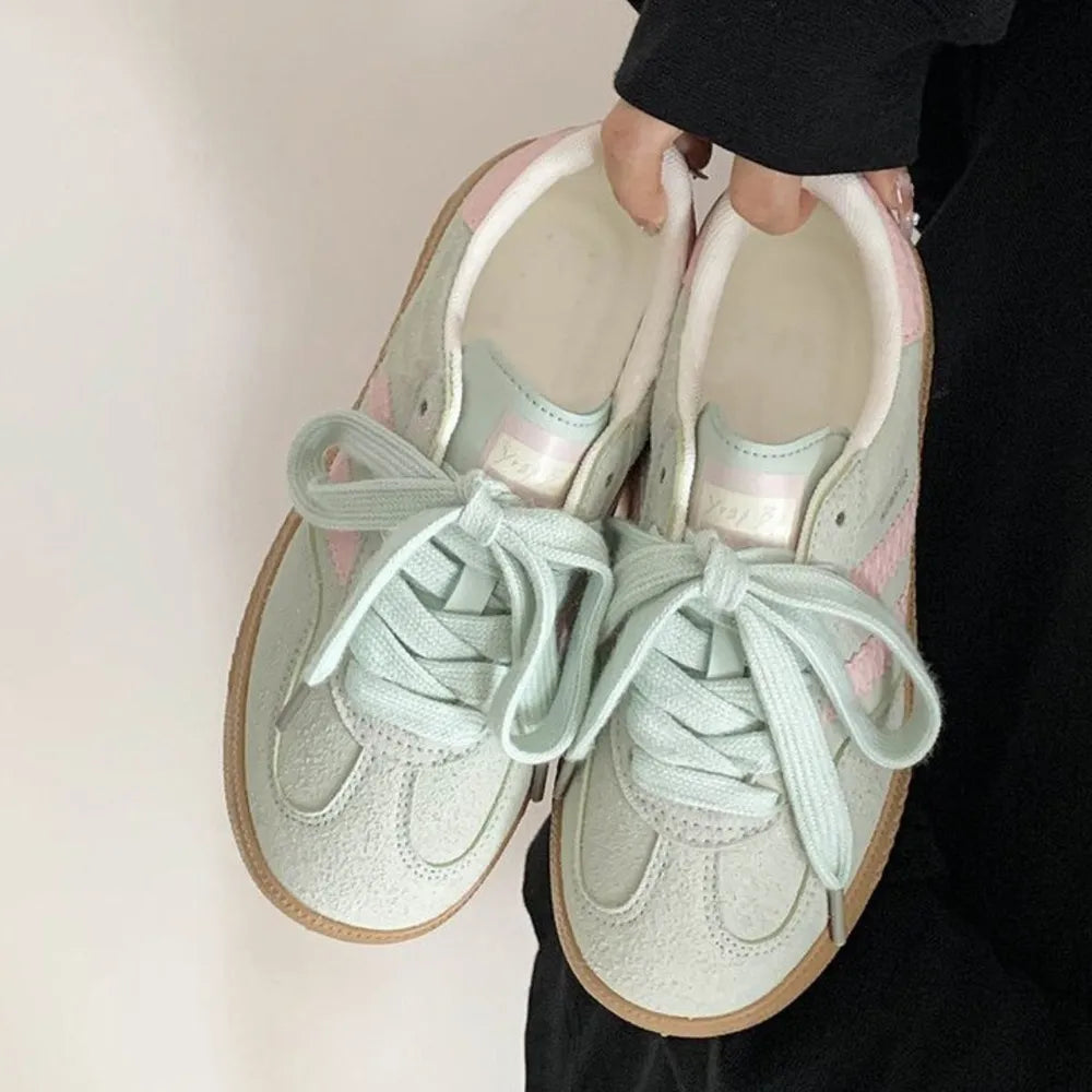 Contrast Round Toe Trainers