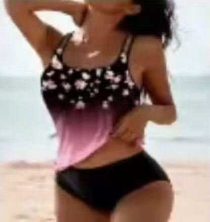 Women's Two Piece Vest & Brief Swimsuit Set - Various Prints