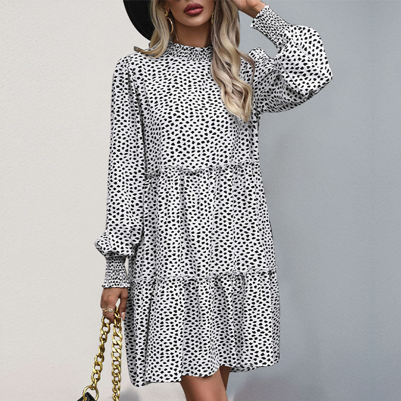 Leopard Print Long Sleeve Dress - Various Colours