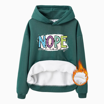 Women's Slogan Hoodie - Nope Not Today