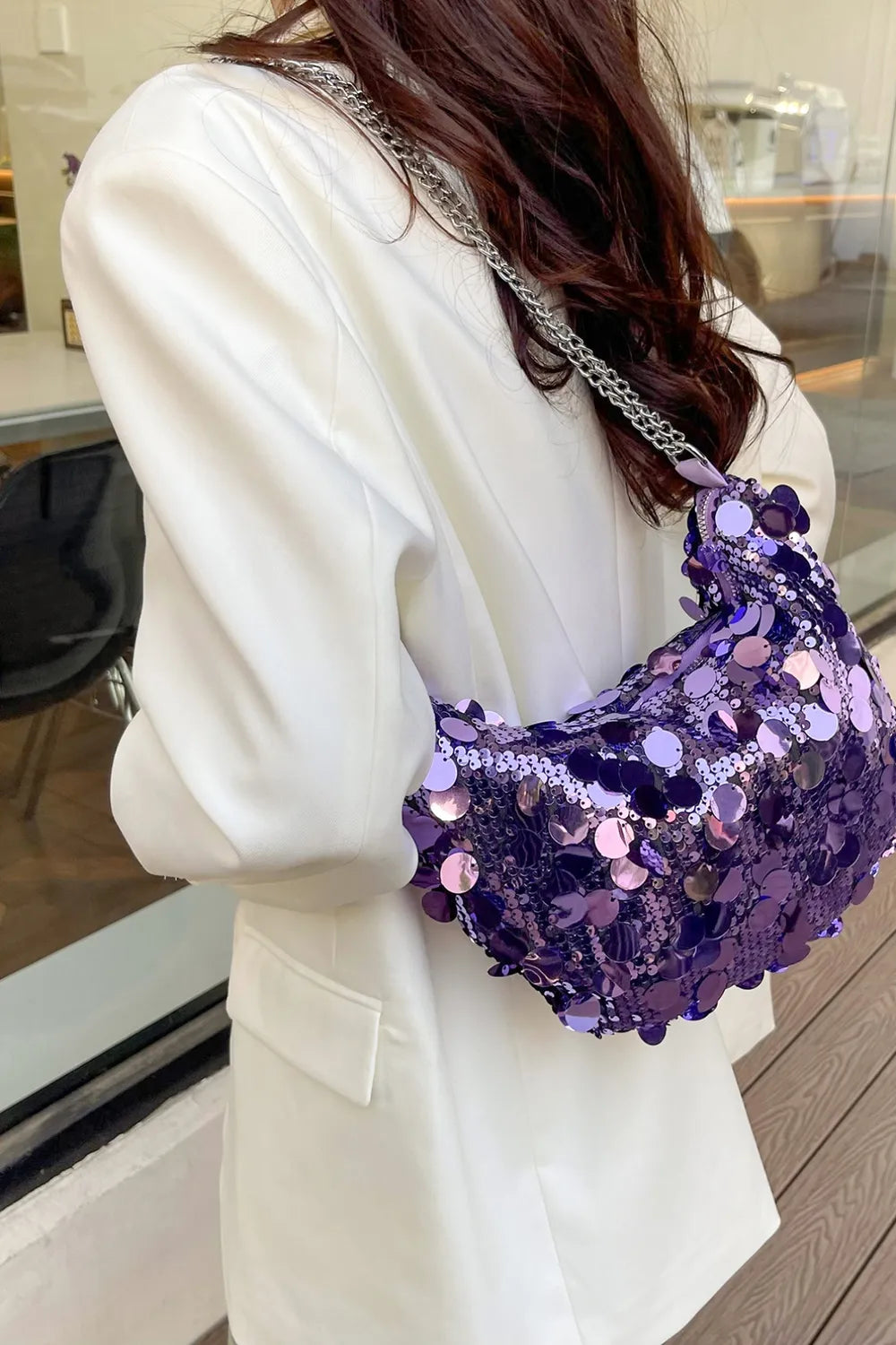 Sequin Chain Crossbody Bag - various colours